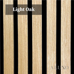 ALUXO® Acoustic Slatted Wall Panels 240 x 60cm - Light Oak