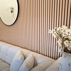 ALUXO® Acoustic Slatted Wall Panels 240 x 60cm - Light Oak