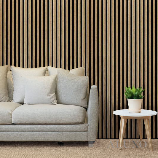 ALUXO® Acoustic Slatted Wall Panels 240 x 60cm - Natural Oak