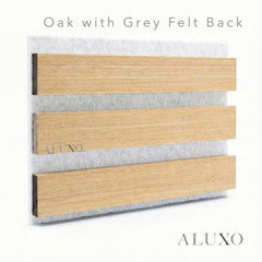 Panelux™ Pro 3-Sided Wood Veneer Oak Wall Panels | Grey Felt Backing - 240cm x 32cm (Set Of 2)