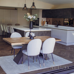 Akira 180cm Solid Pine Wood Dining Table with Matte Black Legs