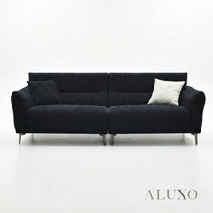 ALUXO® Albany 4 Seater Large Sofa – Midnight Black Bouclé | Deep Cushion Comfort