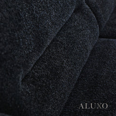 ALUXO® Albany Bouclé Sofa Collection in Black Lux Fabric - 2/3/4 Seater, Footstool