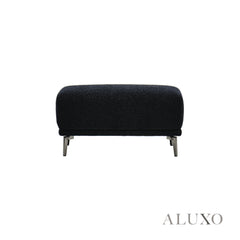 ALUXO® Albany Bouclé Sofa Collection in Black Lux Fabric - 2/3/4 Seater, Footstool