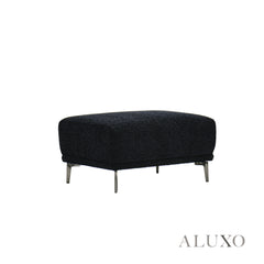 ALUXO® Albany Bouclé Sofa Collection in Black Lux Fabric - 2/3/4 Seater, Footstool