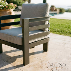 ALUXO® Andros 5-Seater Luxury Lounge Set – Onyx Aluminium & Sintered Stone Table