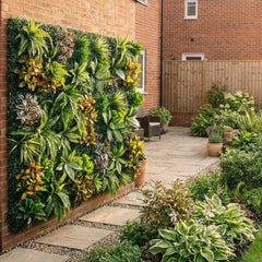 Riviera Wild Orchid Mixed Style Artificial Floral Green Wall Panel 100cm x 100cm (Set of 2)