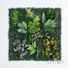 Riviera Wild Orchid Mixed Style Artificial Floral Green Wall Panel 100cm x 100cm (Set of 2)