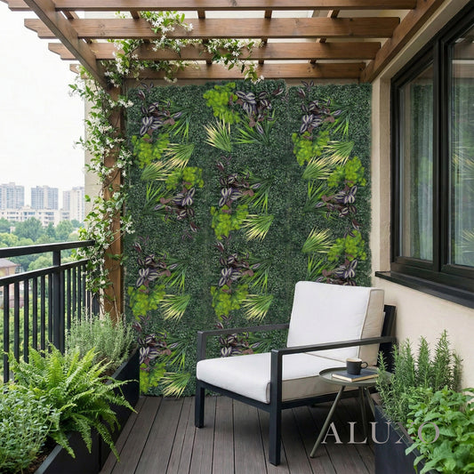 Riviera Wild Orchid Artificial Green Wall Backdrop Panel 50cm x 50cm (Set of 4)