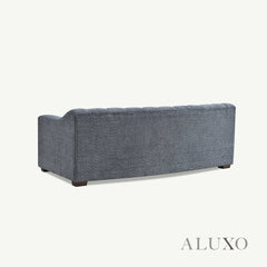 ALUXO® Astoria 3-Seater Sofa in Iron Grey Bouclé Fabric – Deep Channel Stitching