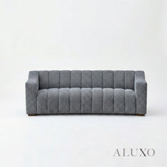 ALUXO® Astoria 3 Seater Sofa – Iron Bouclé | Deep Channel Stitched Design