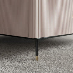 Bengt 130cm Ribbed Coffee Table with White Stone Top & Gold Legs – 2 Drawers, Fully Assembled