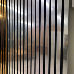 ALUXO® Acoustic Slatted Wall Panels 240 x 60cm - Chrome Metallic