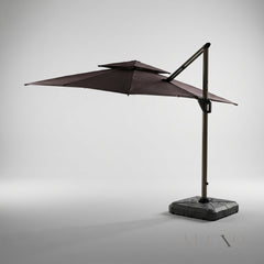 Camber 3m Square Cantilever Parasol with Solar LED Lights - Coffee Brown