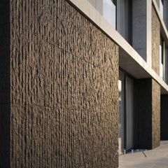 Outdoor Black Chiseled MCM Flexible Stone | 120x60cm Weather-Proof Exterior Panel (Set of 4)