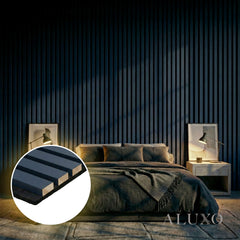 Panelux™ Pro Blue Coloured Acoustic Wood Wall Panel | 3-Sided Wrap 240cm x 32cm (Set of 2)