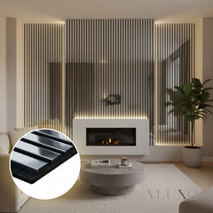 Panelux™ Pro Chrome Colour Acoustic Wood Wall Panels | 3-Sided Wrap 240cm x 32cm (Set of 2)