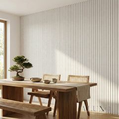 Panelux™ Pro White Coloured Acoustic Wood Wall Panel | White Felt Backing 240cm x 32cm (Set of 2)