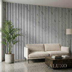 Panelux™ Pro White Marble Colour Acoustic Wood Wall Panels | 240cm x 32cm (Set of 2)