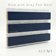 Panelux™ Pro Blue Coloured Acoustic Wood Wall Panel | Grey Felt Backing 240cm x 32cm (Set of 2)