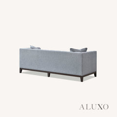 ALUXO® Cooper 3 Seater Sofa in Dolphin Grey Bouclé Fabric – Mid Century Modern Design