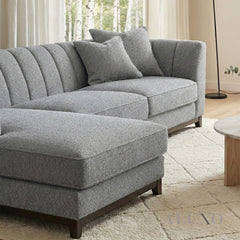 ALUXO® Cooper Left Hand Facing (LHF) Corner Sofa – Dolphin Bouclé | Mid-Century Modern