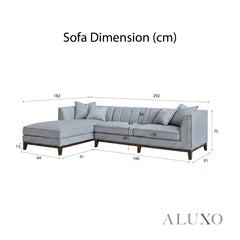 ALUXO® Cooper Left Hand Facing (LHF) Corner Sofa – Dolphin Bouclé | Mid-Century Modern