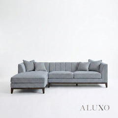 ALUXO® Cooper Left Hand Facing (LHF) Corner Sofa – Dolphin Bouclé | Mid-Century Modern