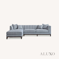 ALUXO® Cooper Left Hand Corner Sofa – Dolphin Grey Bouclé Fabric