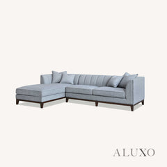ALUXO® Cooper Left Hand Corner Sofa – Dolphin Grey Bouclé Fabric