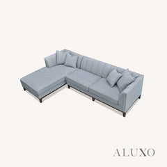 ALUXO® Cooper Left Hand Corner Sofa – Dolphin Grey Bouclé Fabric