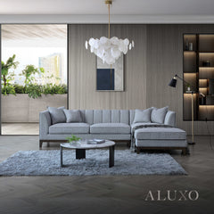 ALUXO® Cooper Right Hand Corner Sofa – Dolphin Grey Bouclé