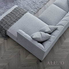 ALUXO® Cooper Right Hand Corner Sofa – Dolphin Grey Bouclé