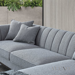 ALUXO® Cooper Right Hand Corner Sofa – Dolphin Grey Bouclé
