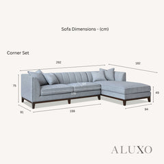ALUXO® Cooper Right Hand Corner Sofa – Dolphin Grey Bouclé