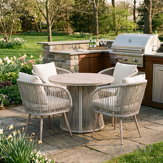 Cove 4 Seater Outdoor Garden Dining Set with Round Table