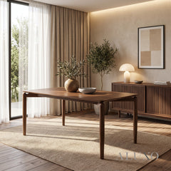 ALUXO® Daisy 150cm Walnut Dining Table - Rectangular 4-Leg Wood Base