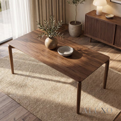 ALUXO® Daisy 150cm Walnut Dining Table - Rectangular 4-Leg Wood Base