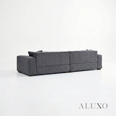 ALUXO® Dakota 4 Seater Large Sofa – Charcoal Grey Bouclé | Feather-Filled