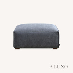 ALUXO® Dakota 4-Seater Sofa with Footstool – Charcoal Grey Bouclé
