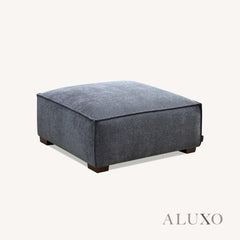ALUXO® Dakota 4-Seater Sofa with Footstool – Charcoal Grey Bouclé