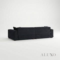 ALUXO® Dakota 4 Seater Large Sofa – Midnight Black Bouclé | Feather-Filled