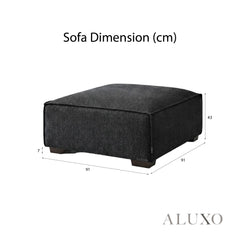 ALUXO® Dakota Complete Sofa Set – 4+3+1+Footstool | Midnight Black Bouclé