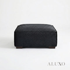 ALUXO® Dakota Modular Footstool – Midnight Black Bouclé | Feather-Filled