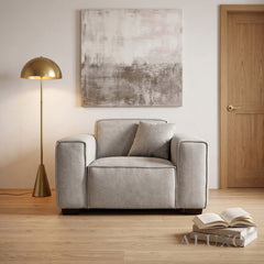 ALUXO® Dakota Complete Sofa Set – 4+3+1+Footstool | Pebble Grey Bouclé