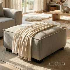 ALUXO® Dakota Complete Sofa Set – 4+3+1+Footstool | Pebble Grey Bouclé