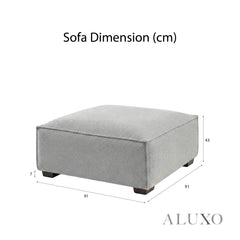 ALUXO® Dakota Complete Sofa Set – 4+3+1+Footstool | Pebble Grey Bouclé