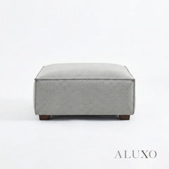 ALUXO® Dakota Modular Footstool – Pebble Grey Bouclé | Feather-Filled