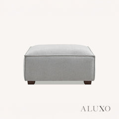 ALUXO® Dakota 4-Seater Sofa with Footstool – Pebble Grey Bouclé