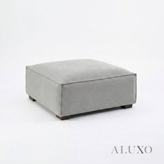 ALUXO® Dakota Modular Footstool – Pebble Grey Bouclé | Feather-Filled